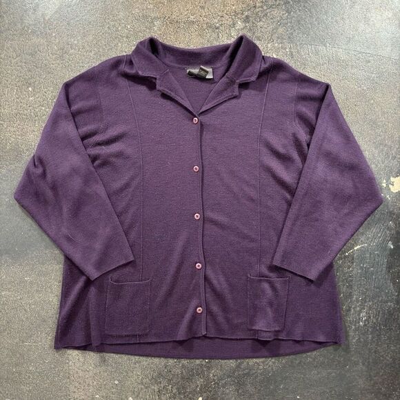 Vintage Designs & Co Purple Colored Sweater Wool Blend Purple Color Sz 2XL - Picture 1 of 11